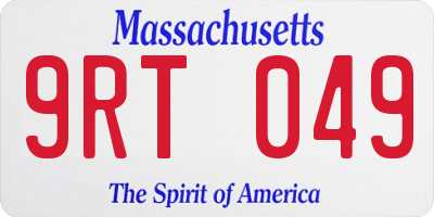MA license plate 9RT049