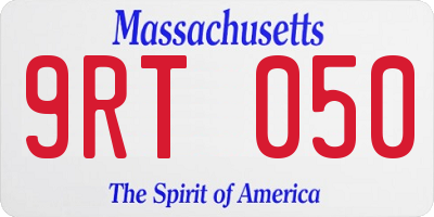 MA license plate 9RT050