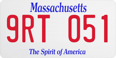 MA license plate 9RT051