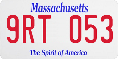 MA license plate 9RT053