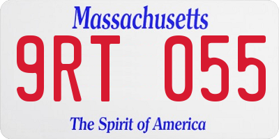 MA license plate 9RT055