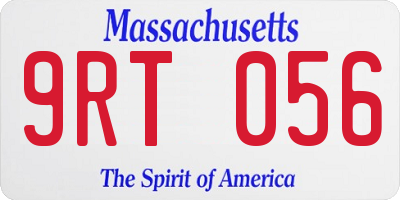 MA license plate 9RT056