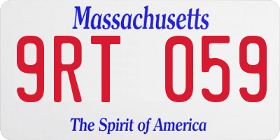 MA license plate 9RT059