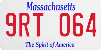 MA license plate 9RT064