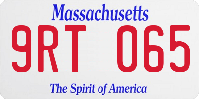 MA license plate 9RT065