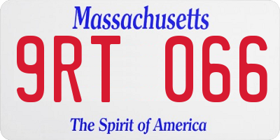 MA license plate 9RT066
