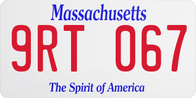MA license plate 9RT067