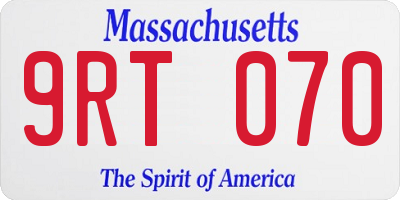 MA license plate 9RT070