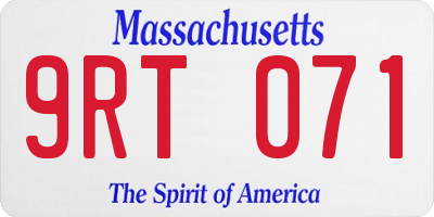 MA license plate 9RT071