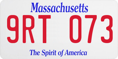 MA license plate 9RT073
