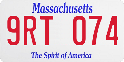 MA license plate 9RT074