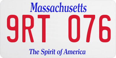 MA license plate 9RT076