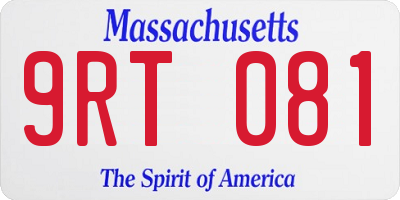 MA license plate 9RT081