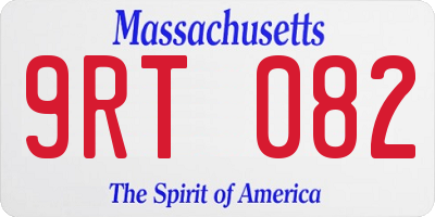 MA license plate 9RT082