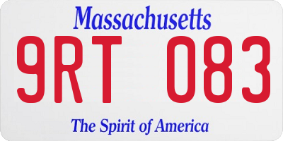 MA license plate 9RT083