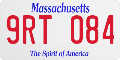MA license plate 9RT084