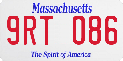 MA license plate 9RT086