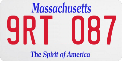 MA license plate 9RT087