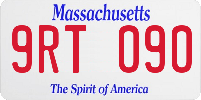 MA license plate 9RT090