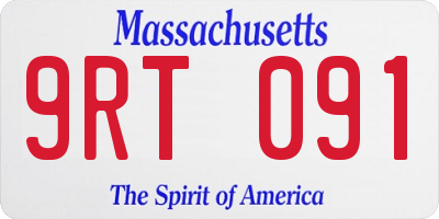 MA license plate 9RT091