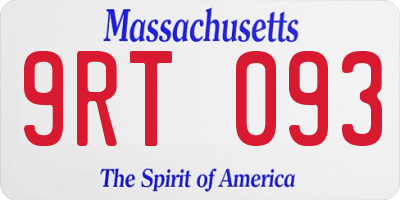 MA license plate 9RT093