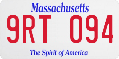 MA license plate 9RT094