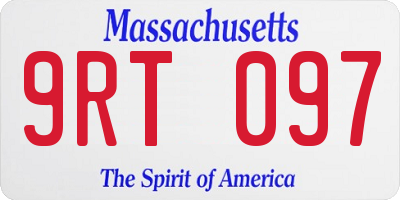 MA license plate 9RT097