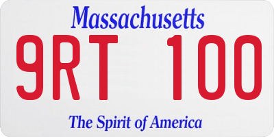 MA license plate 9RT100