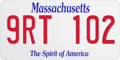 MA license plate 9RT102