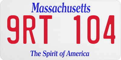 MA license plate 9RT104