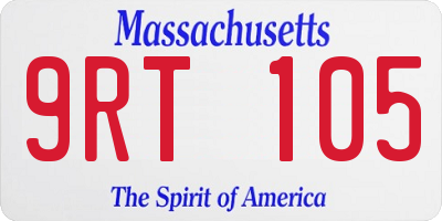 MA license plate 9RT105