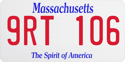 MA license plate 9RT106