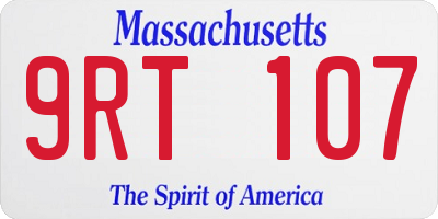 MA license plate 9RT107