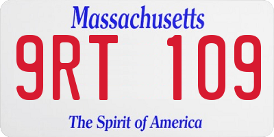 MA license plate 9RT109