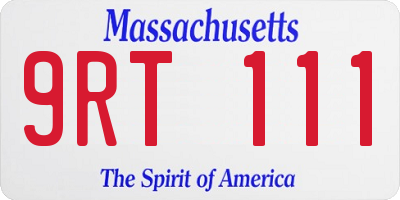 MA license plate 9RT111