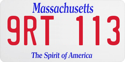 MA license plate 9RT113