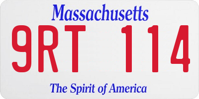 MA license plate 9RT114