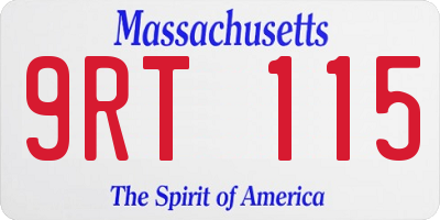 MA license plate 9RT115