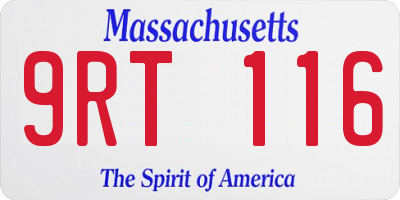 MA license plate 9RT116