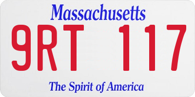 MA license plate 9RT117