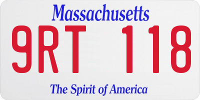 MA license plate 9RT118