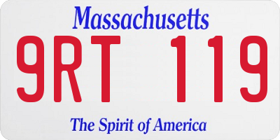 MA license plate 9RT119