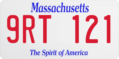 MA license plate 9RT121