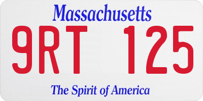 MA license plate 9RT125
