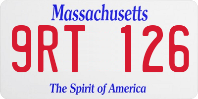 MA license plate 9RT126