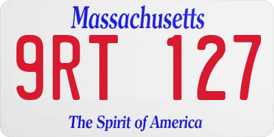 MA license plate 9RT127