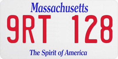 MA license plate 9RT128