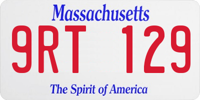 MA license plate 9RT129
