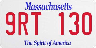 MA license plate 9RT130