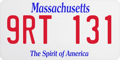MA license plate 9RT131